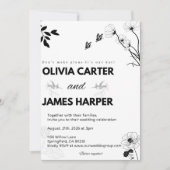Elegant Black and White Wedding Invitation (Devant)