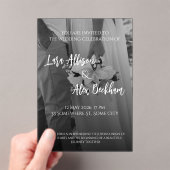 Elegant Black And White Wedding Invitation (In situ (ordinateur de poche))