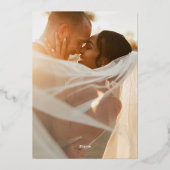 Elegant Black and white Wedding Invitation Gold (Verso)