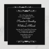 Elegant Black and White Wedding Invitation Kaart (Voorkant / Achterkant)