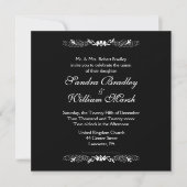 Elegant Black and White Wedding Invitation Kaart (Voorkant)