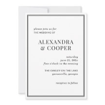 Elegant Black and White Wedding Invitation
