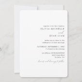 Elegant Black and White Wedding Invitation Kaart (Voorkant)