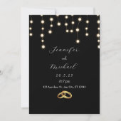 Elegant Black and White Wedding Invitation Kaart (Voorkant)