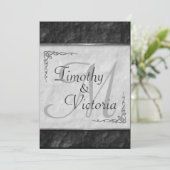 Elegant Black and White Wedding Invitations Kaart (Staand voorkant)