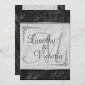 Elegant Black and White Wedding Invitations Kaart (Voorkant / Achterkant)