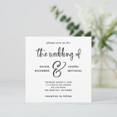 Elegant Black and White Wedding Kaart (Staand voorkant)