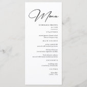 Elegant Black and White Wedding Menu (Voorkant)