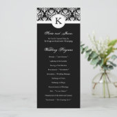 Elegant Black and White Wedding Program Programma (Staand voorkant)
