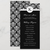 Elegant Black and White Wedding Program Programma (Voorkant / Achterkant)
