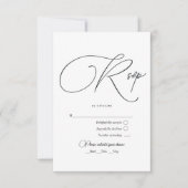 Elegant Black and White Wedding RSVP Kaartje (Voorkant)