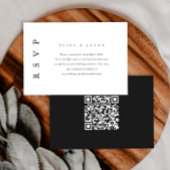 Elegant Black and White Wedding RSVP met QR-code