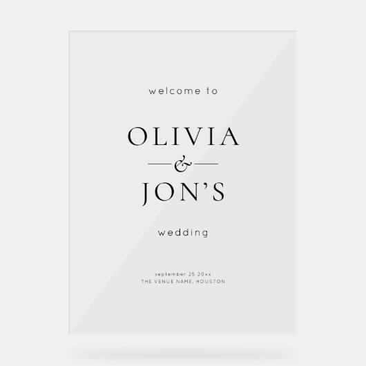 Elegant Black and White Wedding Welcome  (Recto)