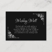 Elegant Black and White Wedding Wishing Good Informatiekaartje (Voorkant)