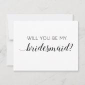 Elegant Black and White wil dat je mijn Bridesmaid Kaart (Voorkant)