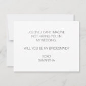 Elegant Black and White wil dat je mijn Bridesmaid Kaart (Achterkant)