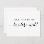 Elegant Black and White wil dat je mijn Bridesmaid Kaart (Voorkant / Achterkant)