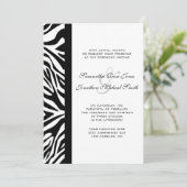 Elegant Black and White Zebra Custom Wedding Kaart (Staand voorkant)