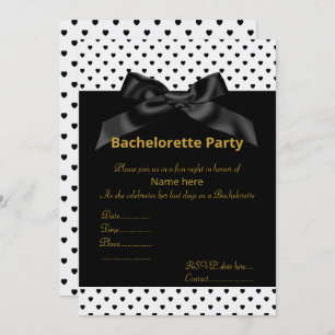ÉLÉGANT BLACK BLACK BACHELORETTE INVITATION