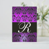 ÉLÉGANT BLACK BLACK PURPLE DOMMASK MONOGRAM RSVP (Debout devant)