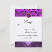 ÉLÉGANT BLACK BLACK PURPLE DOMMASK MONOGRAM RSVP (Dos)