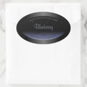 Elegant Black Blue Gradient Product Labels Glitter (Tas)