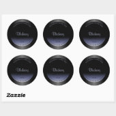 Elegant Black Blue Gradient Product Labels Glitter (Vel)