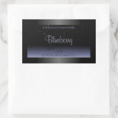 Elegant Black Blue Gradient Product Labels Glitter (Tas)