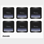 Elegant Black Blue Gradient Product Labels Glitter (Vel)
