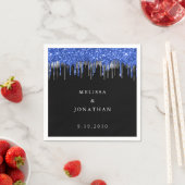 Elegant Black Blue Silver Glitter-drift Servet (Insitu)