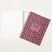 Elegant Black Blush Pink Polka Dot Pattern Planner (Display)