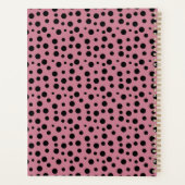 Elegant Black Blush Pink Polka Dot Pattern Planner (Achterkant)