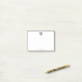 Elegant Black Border Bold Simple Monogram Name Post-it® Notes (Op bureau)