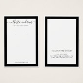 Elegant Black Border Cursive Earring Display Kaart (Voorkant /achterkant)