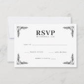 Elegant Black Botanical RSVP (Devant)