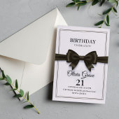 Elegant Black Bow Birthday Invitation