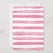 Elegant Black Bow Birthday Invite - Pink Stripe Kaart (Achterkant)