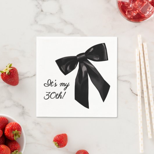 Elegant Black Bow Birthday Party Napkins Servet (Insitu)