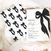 Elegant Black Bow Hello Thirty 30th Birthday Kaart