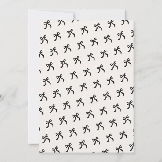 Elegant Black Bow kerstfeest Save The Date (Achterkant)