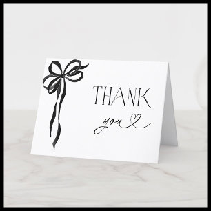 Elegant Black Bow Vrijgezellenfeest Bedankt Card
