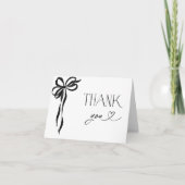 Elegant Black Bow Vrijgezellenfeest Bedankt Card (Voorkant)
