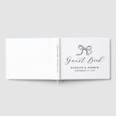 Elegant Black Bow Wedding Gastenboek (Volledig)