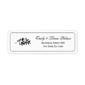 Elegant black branch and border formal wedding etiket (Voorkant)