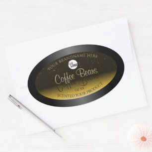 Elegant Black Brown beige Ombre Product Label Logo