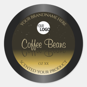 Elegant Black Brown beige Ombre Product Label Logo
