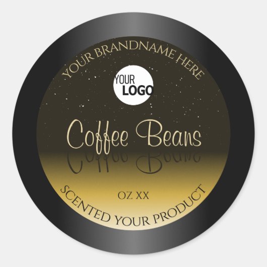 Elegant Black Brown beige Ombre Product Label Logo (Voorkant)