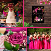 Elegant Black Burgundy Pink Floral Lijst Menu