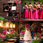 Elegant Black Burgundy Pink Floral Lijst Menu