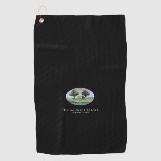 Elegant Black Business Personated Golfhanddoek (Voorkant)